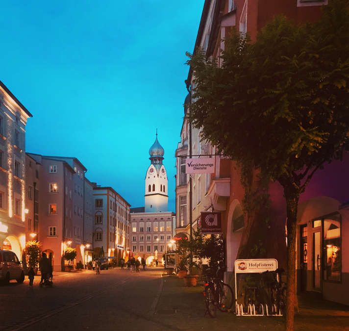 Abendstimmung im Eiscafé San Marco Rosenheim