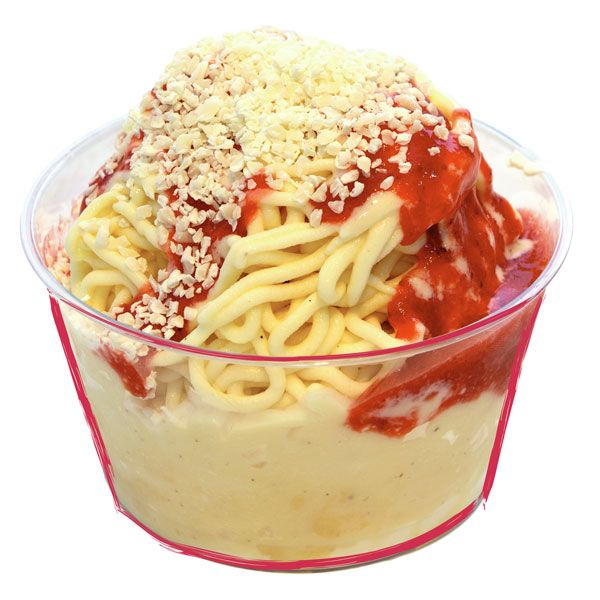 Spaghetti-Eis zum Mitnehmen